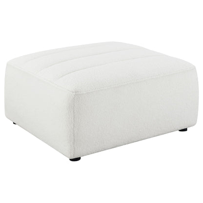 Nevve Ivory tufted ottoman, textured boucle fabric, 6-piece sectional by HouseOfZazla on Tampa Home & Garden Store