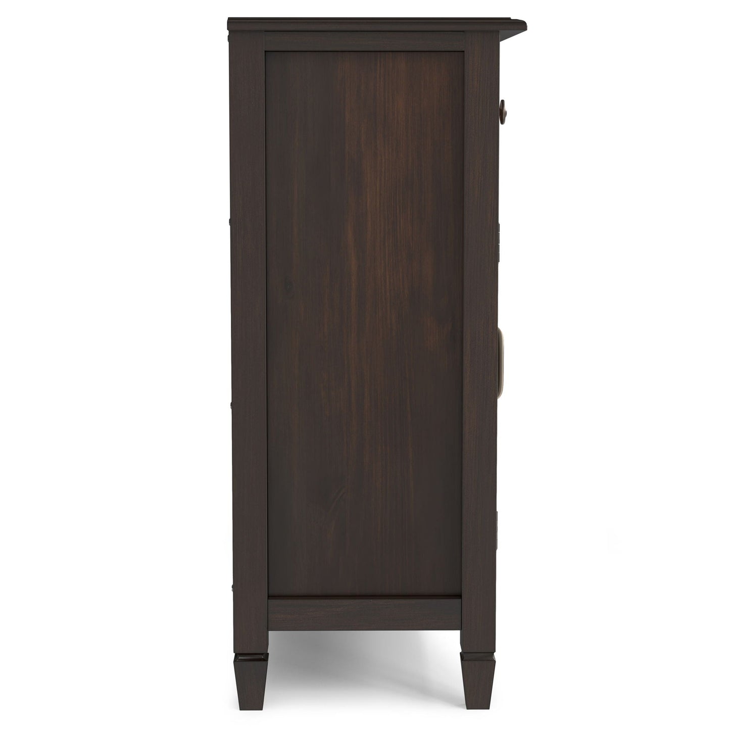 Connaught Entryway Storage Cabinet in dark espresso wood with knob on Tampa Home & Garden Store