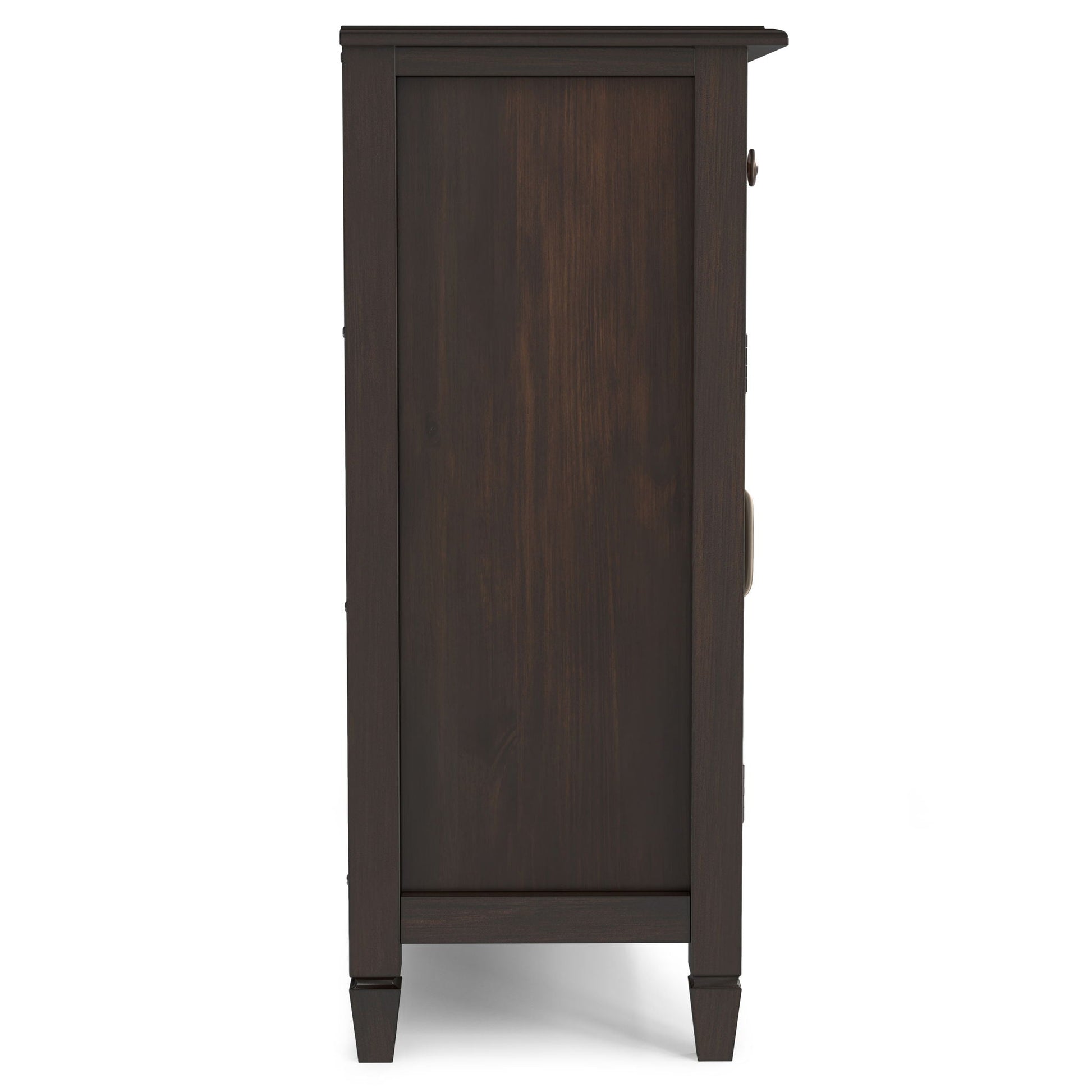 Connaught Entryway Storage Cabinet in dark espresso wood with knob on Tampa Home & Garden Store