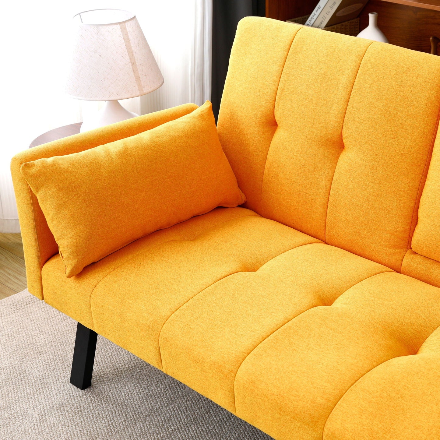 Compact Foldable Sofa Bed and Cup Holder