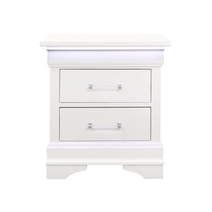Charlston Elegant Nightstand With LED Lighting