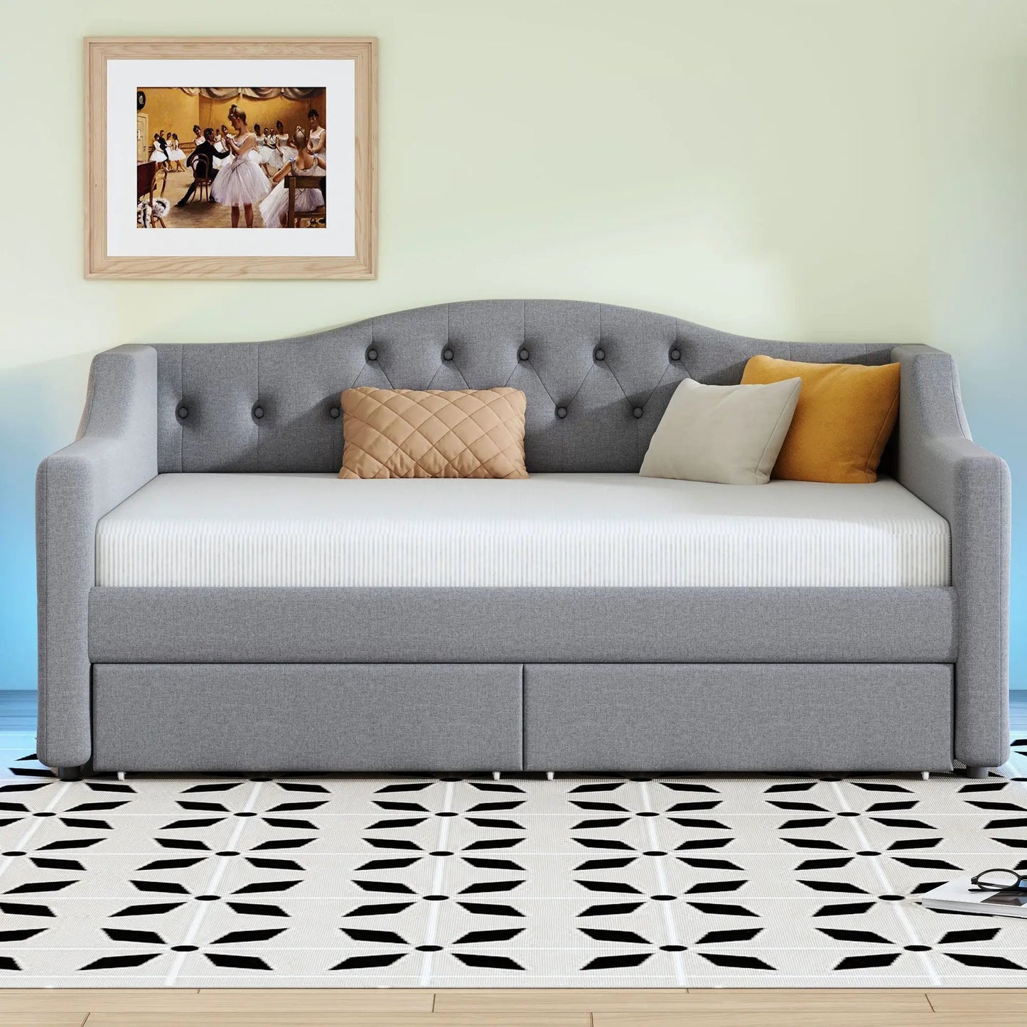 Daybed With LED Lighting and Upholstered Frame