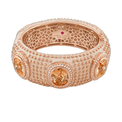 Fresh Fantasy Bangle by Lauren G Adams, rose gold bracelet with beaded texture and crystals on Tampa Home & Garden Store