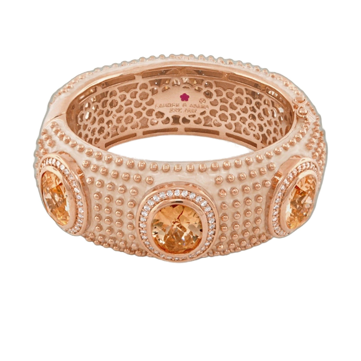 Fresh Fantasy Bangle rose gold bracelet with beaded detail and accents by Lauren G Adams on Tampa Home & Garden Store