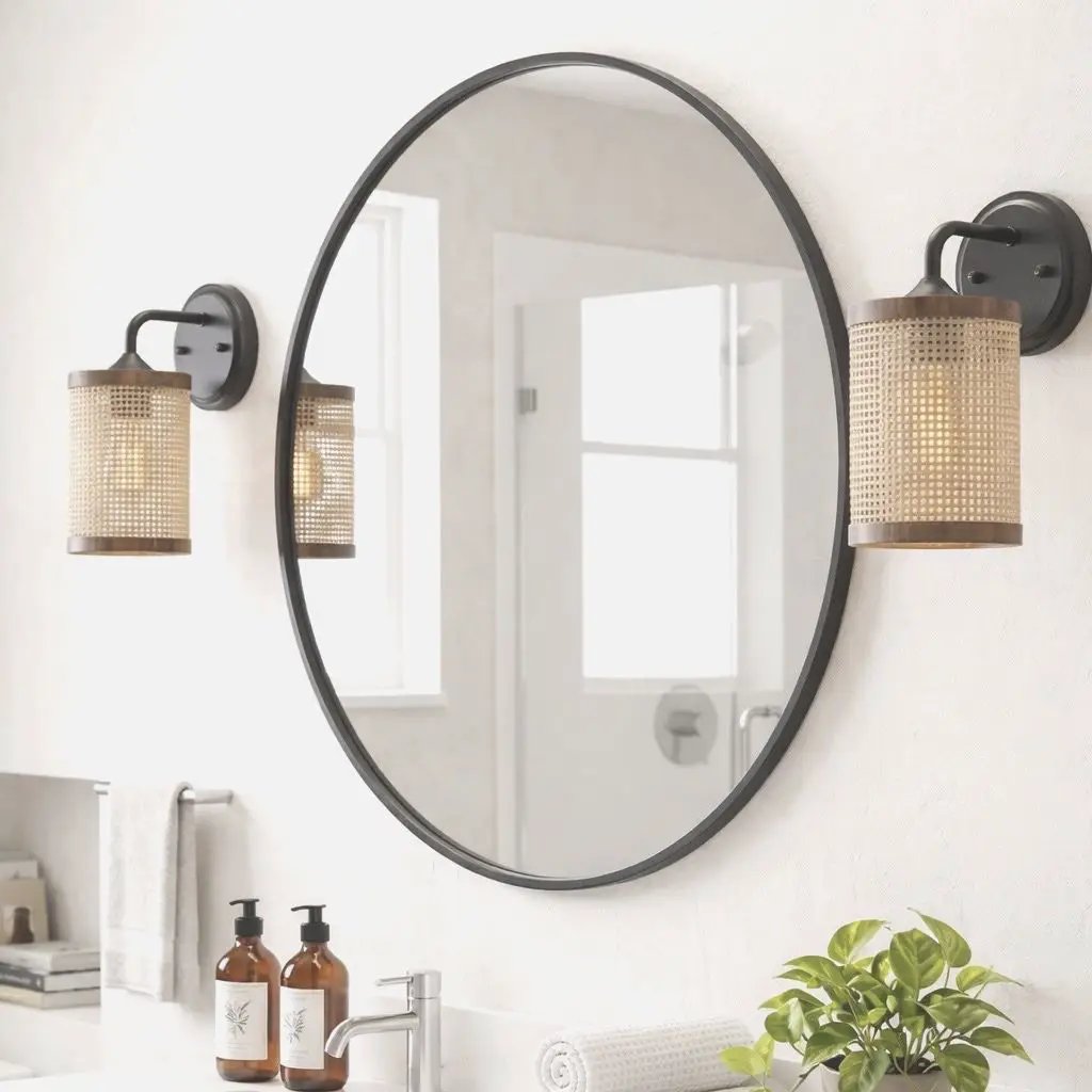 Reef Rustic Wicker Wall Sconce with Natural Shade
