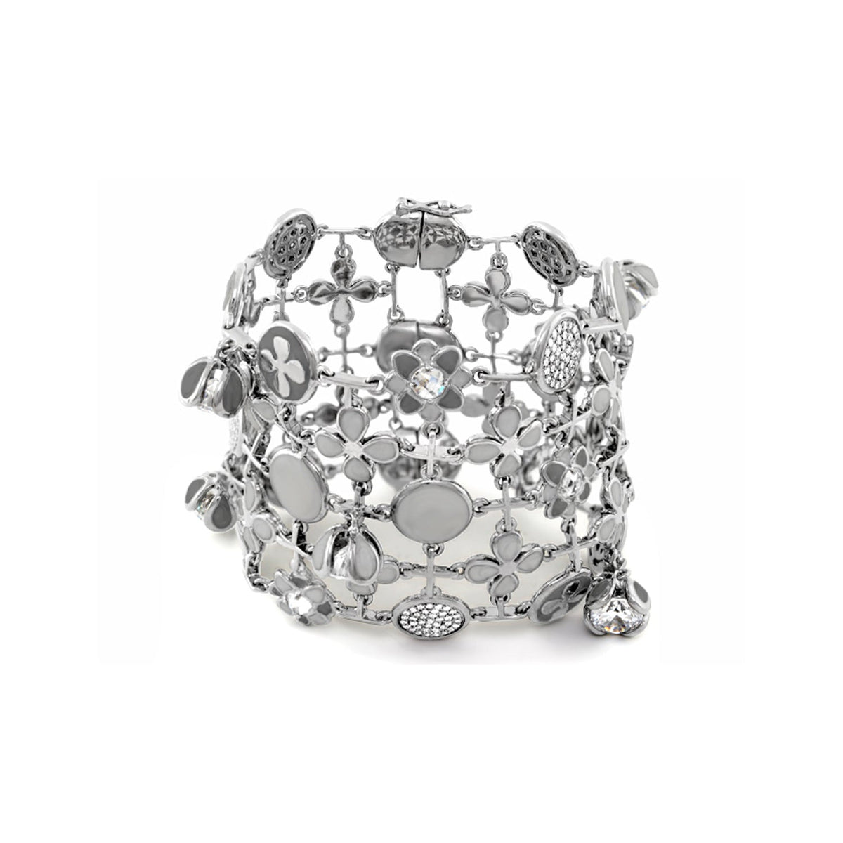 Beautiful Blossom Bracelet, silver-tone floral charm band by Lauren G Adams on Tampa Home & Garden Store
