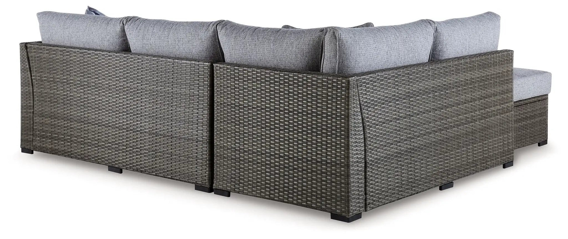 Petal Road gray outdoor wicker 4pc loveseat sectional set with cushions Unique Piece Furniture on Tampa Home & Garden Store