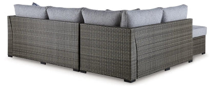 Petal Road gray outdoor wicker 4pc loveseat sectional set with cushions Unique Piece Furniture on Tampa Home & Garden Store