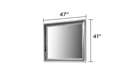 Lavita vanity mirror with modern silver frame, 47 in wide x 41 in high, HouseOfZazla on Tampa Home & Garden Store