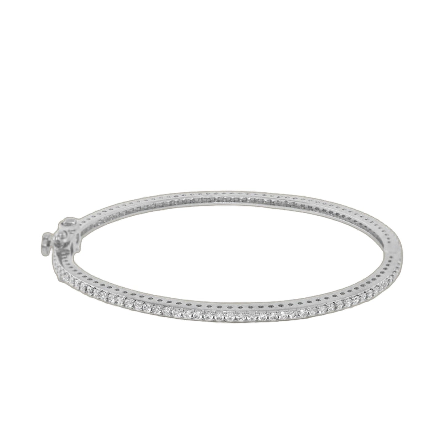 Axis Stackable Bangle by Lauren G Adams, eternity silver-tone bracelet with pavé crystals on Tampa Home & Garden Store