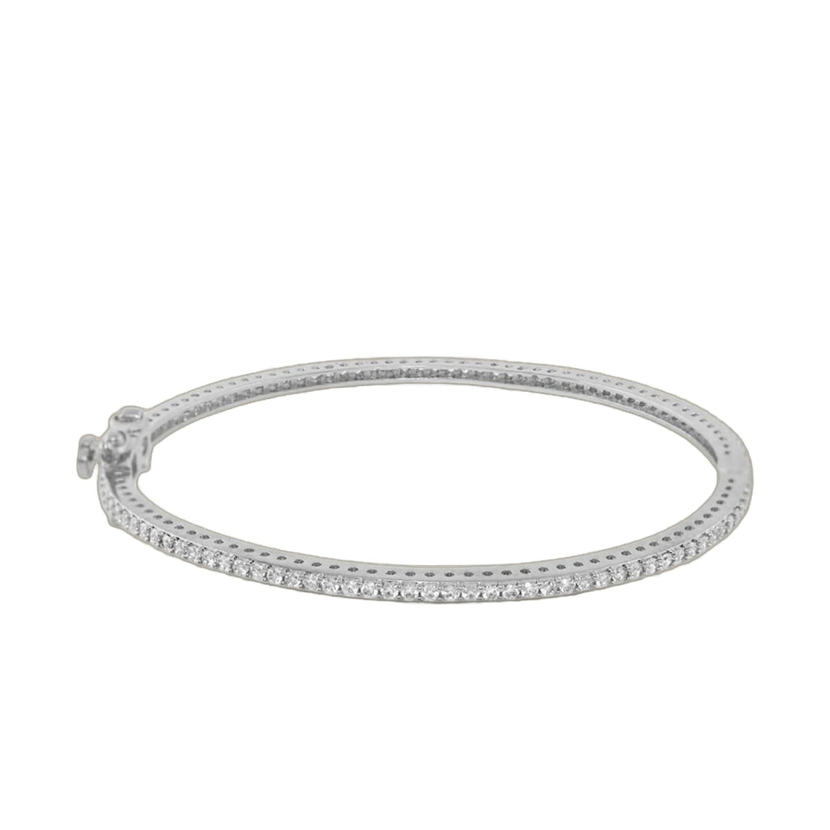 Axis Stackable Bangle by Lauren G Adams, eternity silver-tone bracelet with pavé crystals on Tampa Home & Garden Store