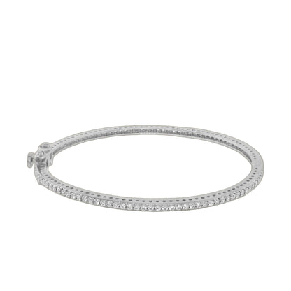 Axis Stackable Bangle by Lauren G Adams, eternity silver-tone bracelet with pavé crystals on Tampa Home & Garden Store