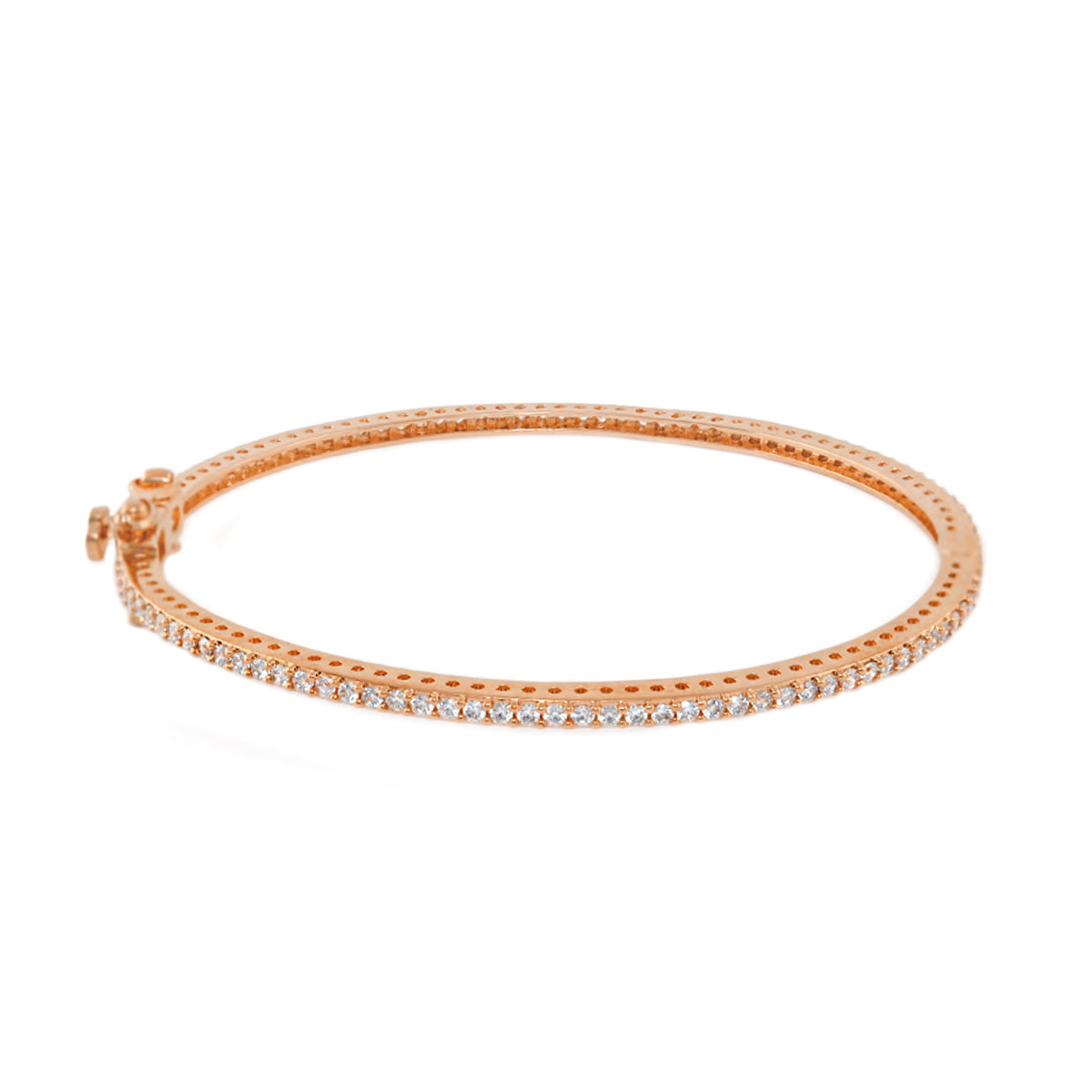 Axis Stackable Bangle by Lauren G Adams, rose gold tone bracelet with pavé diamonds on Tampa Home & Garden Store