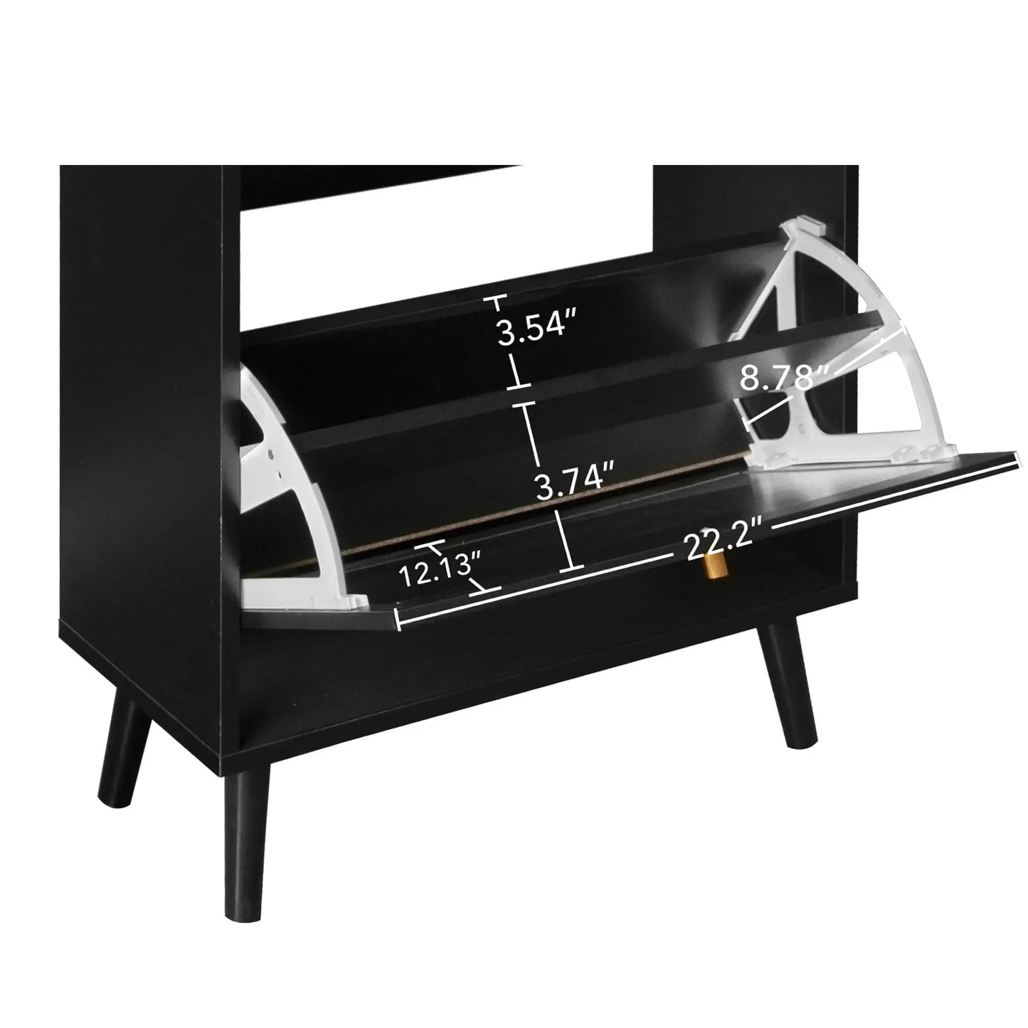 Allen Rattan 2-Door 1-Drawer black shoe cabinet with curved rack accents on Tampa Home & Garden Store
