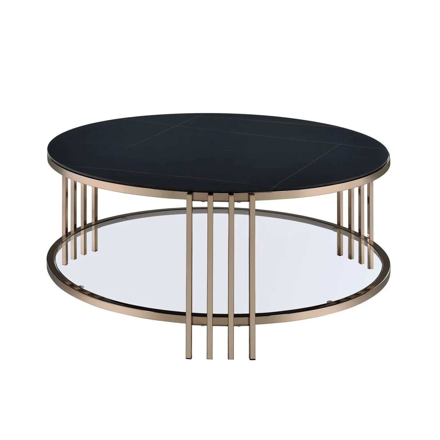 Abisha Sintered Stone Round Table and Frame
