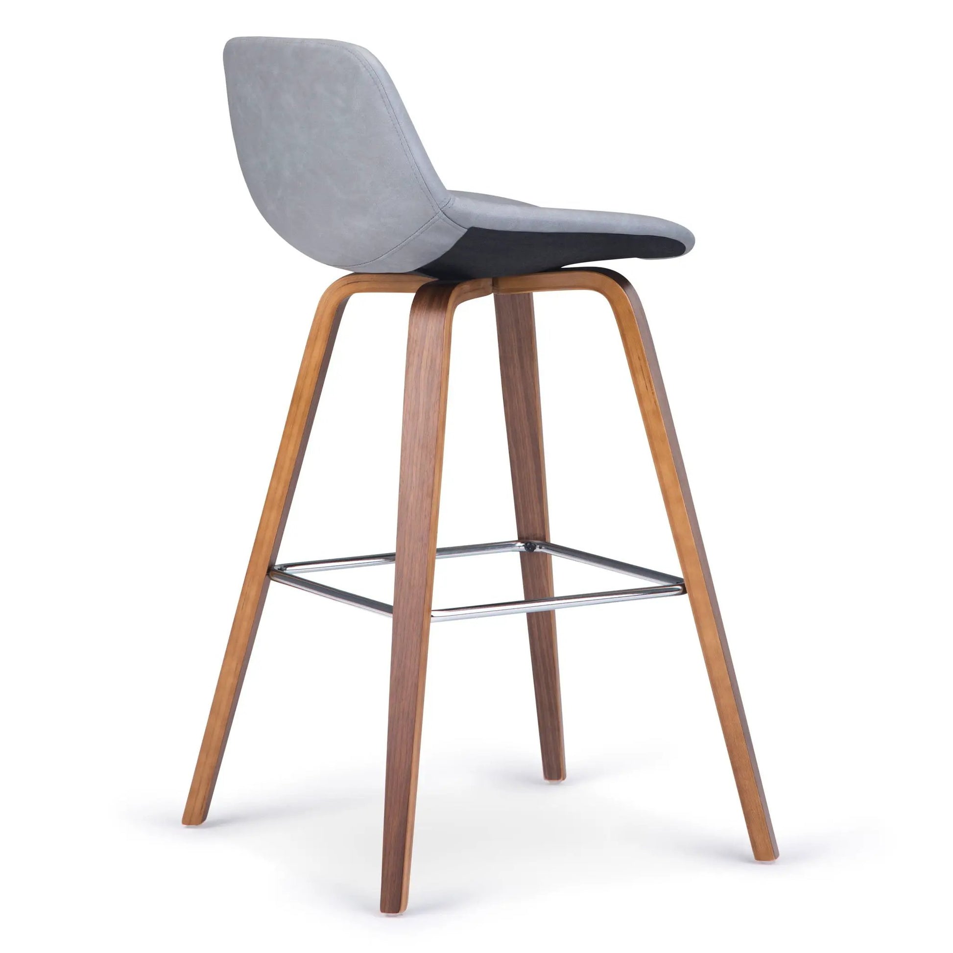 Randolph Bentwood counter height stools set of 2 with grey upholstery and wood legs on Tampa Home & Garden Store