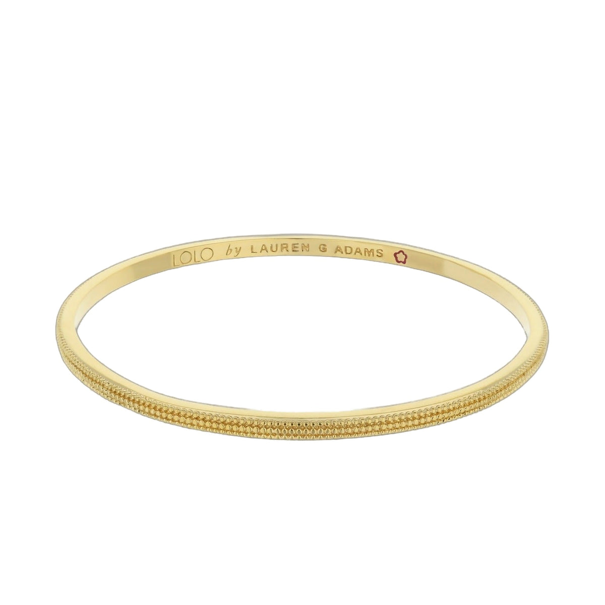 Lolo Little Dots Bangle gold tone bracelet with textured edge and LOLO by LAUREN G ADAMS on Tampa Home & Garden Store