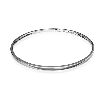 Lolo Simplicity Bangle bracelet in polished silver with inner LOLO by Lauren G Adams branding on Tampa Home & Garden Store