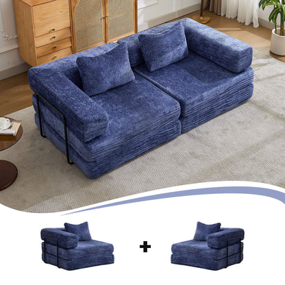 Compact Floor Sofa Bed With A Pillow And Frame