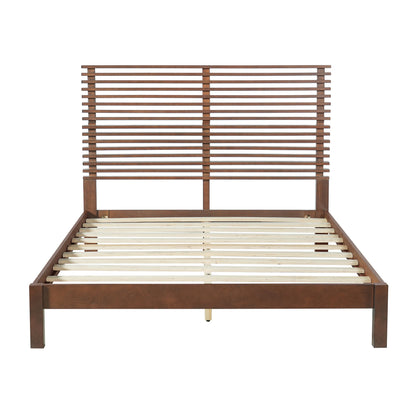 Queen Solid Wood Platform Bed in a Walnut Finish