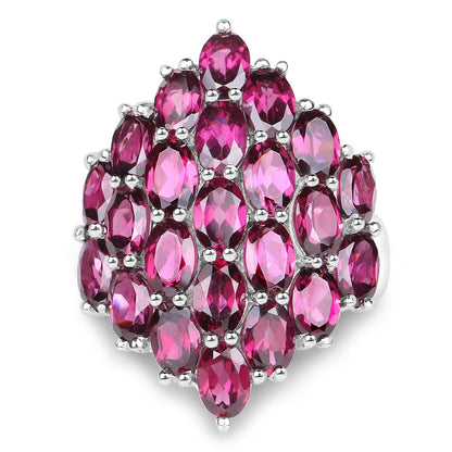 Rhodolite cluster ring 11.50ct in .925 sterling silver with pink marquise stones on Tampa Home & Garden Store