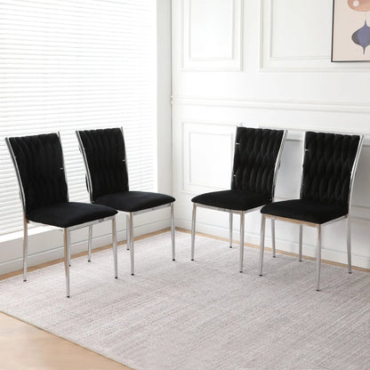 Modern dining chair set for dining room in black tufted upholstery by Unique Piece Furniture on Tampa Home & Garden Store