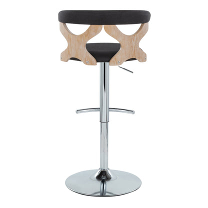 Contemporary adjustable barstool set with swivel and rounded T footrest black seat HouseOfZazla on Tampa Home & Garden Store