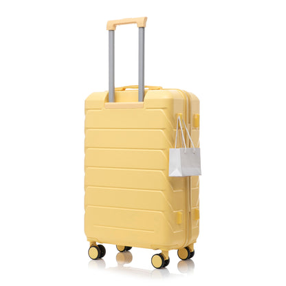 Luggage HouseOfZazla yellow hard shell spinner with extendable handle and four wheels on Tampa Home & Garden Store