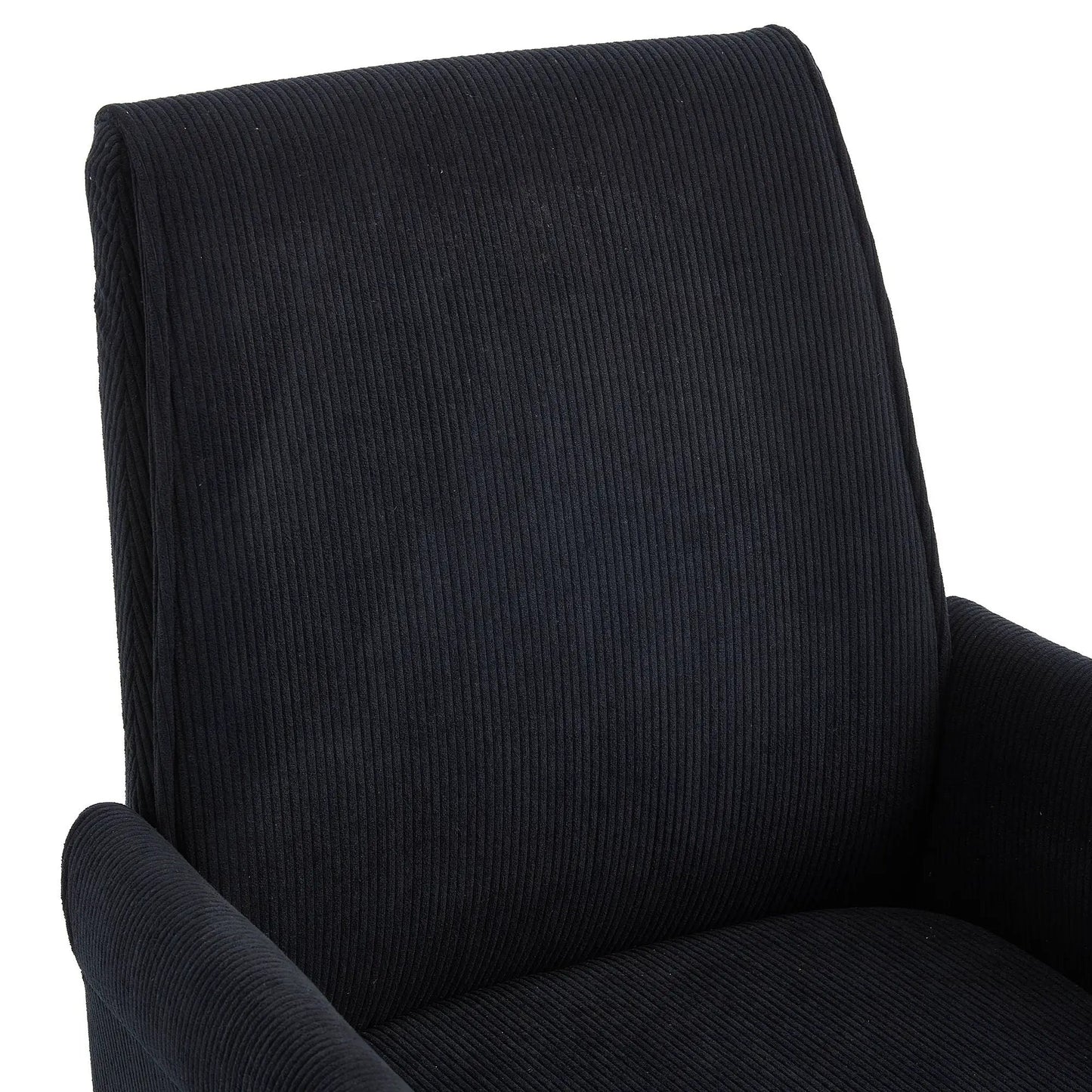 Ergonomic mid back office chair black corduroy fabric by Unique Piece Furniture, swivel on Tampa Home & Garden Store