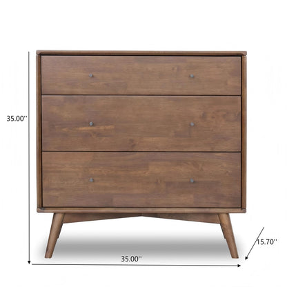 Solid Wood 3-Drawer Dresser brown by HouseOfZazla with tapered legs on Tampa Home & Garden Store