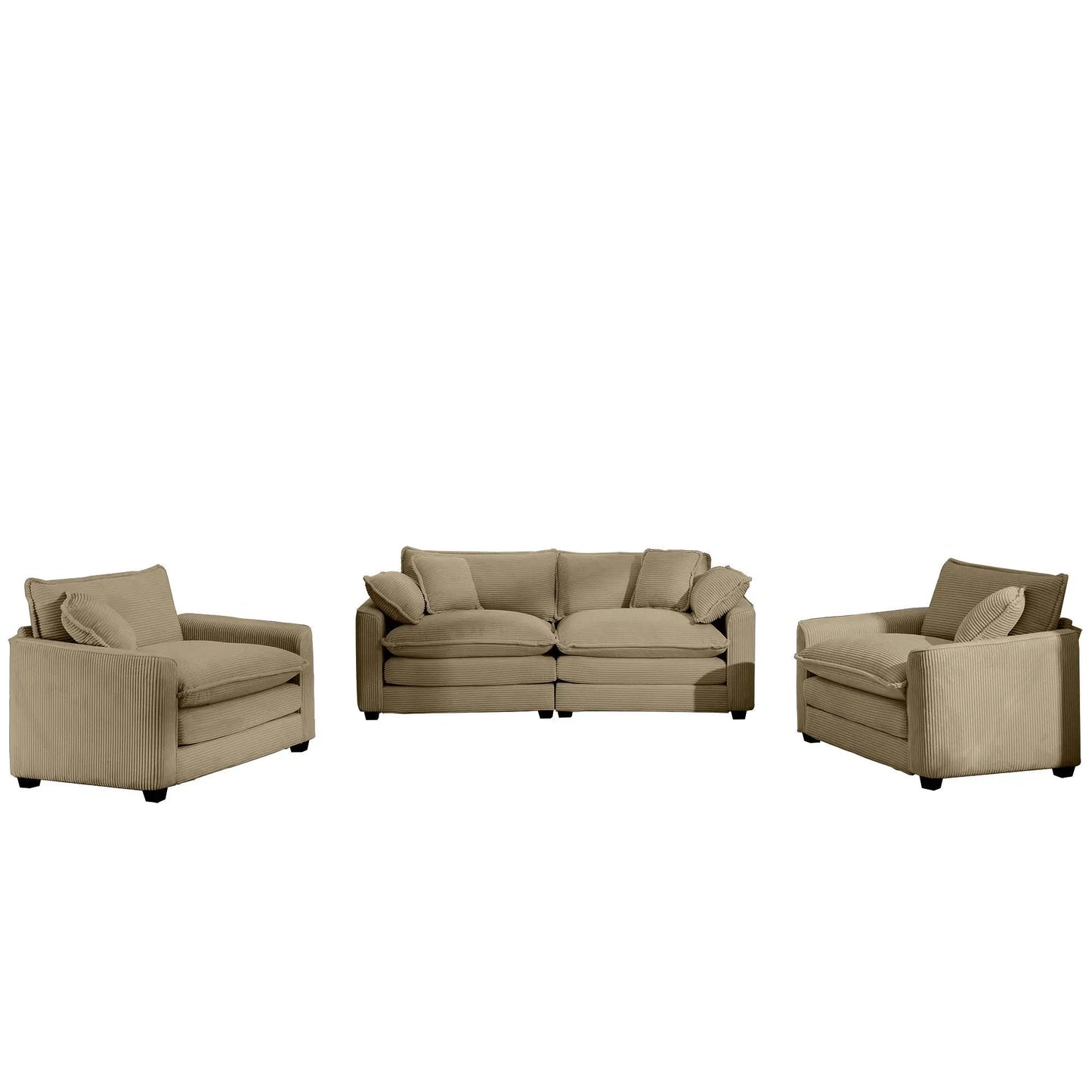 Elegant Sectional Sofa Set with Deep Seats