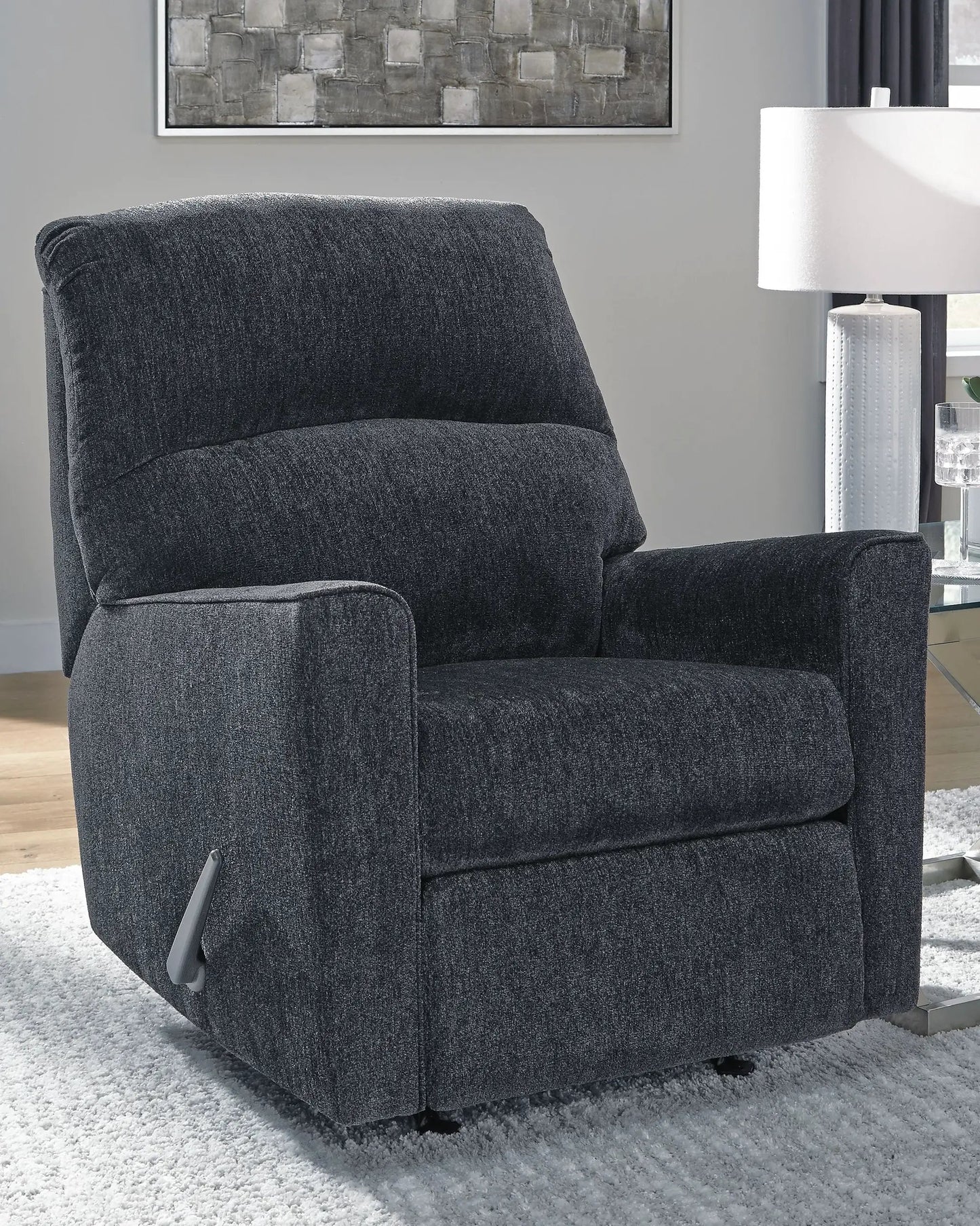 Altari Rocker Recliner in dark charcoal textured fabric by Unique Piece Furniture on Tampa Home & Garden Store