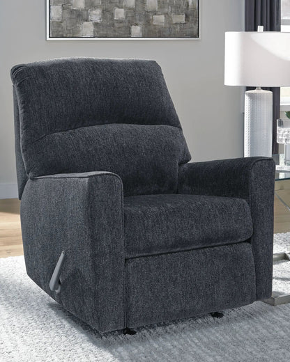 Altari Rocker Recliner in dark charcoal textured fabric by Unique Piece Furniture on Tampa Home & Garden Store