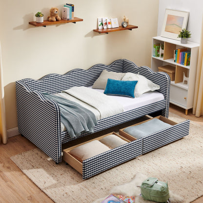 Gingham Daybed With Usb Port And The Wave Shape