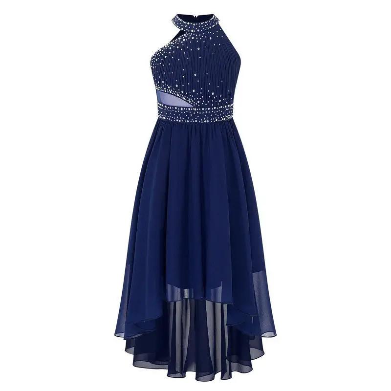 Lace mesh halter dress in navy with rhinestones and high-low chiffon skirt by FLIPSTYLEZLLC on Tampa Home & Garden Store