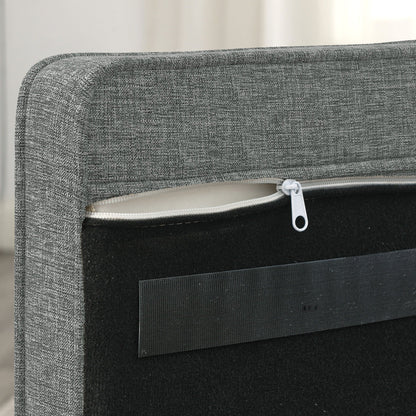 Modern Elegant Rectangle Pet Bed in grey textured fabric with a zipper, elevated dog sofa on Tampa Home & Garden Store