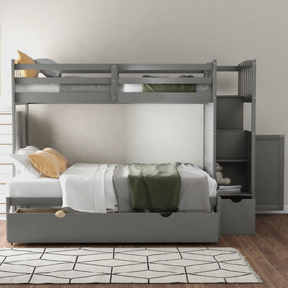 Bunk bed grey by HouseOfZazla with storage drawers and shelves on Tampa Home & Garden Store