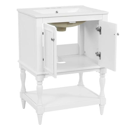 Modern Bathroom Vanity With Sink Open Shelf