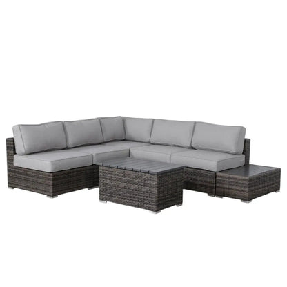 3 Piece Outdoor Set with gray cushions and dark wicker by Unique Piece Furniture on Tampa Home & Garden Store