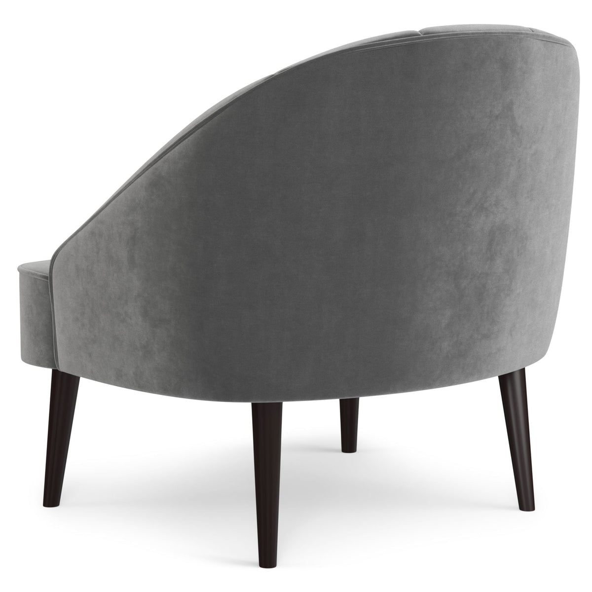 Upholstered accent chair by HouseOfZazla with curved back, grey fabric and dark wood legs on Tampa Home & Garden Store
