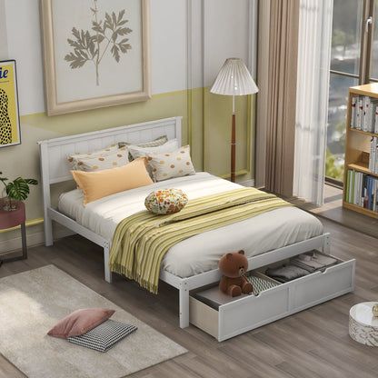 Full Size Platform Bed With Under Bed Drawers in white by HouseOfZazla on Tampa Home & Garden Store
