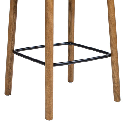Low-Back Counter Stool ashwood legs in walnut with black metal footrest by HouseOfZazla on Tampa Home & Garden Store