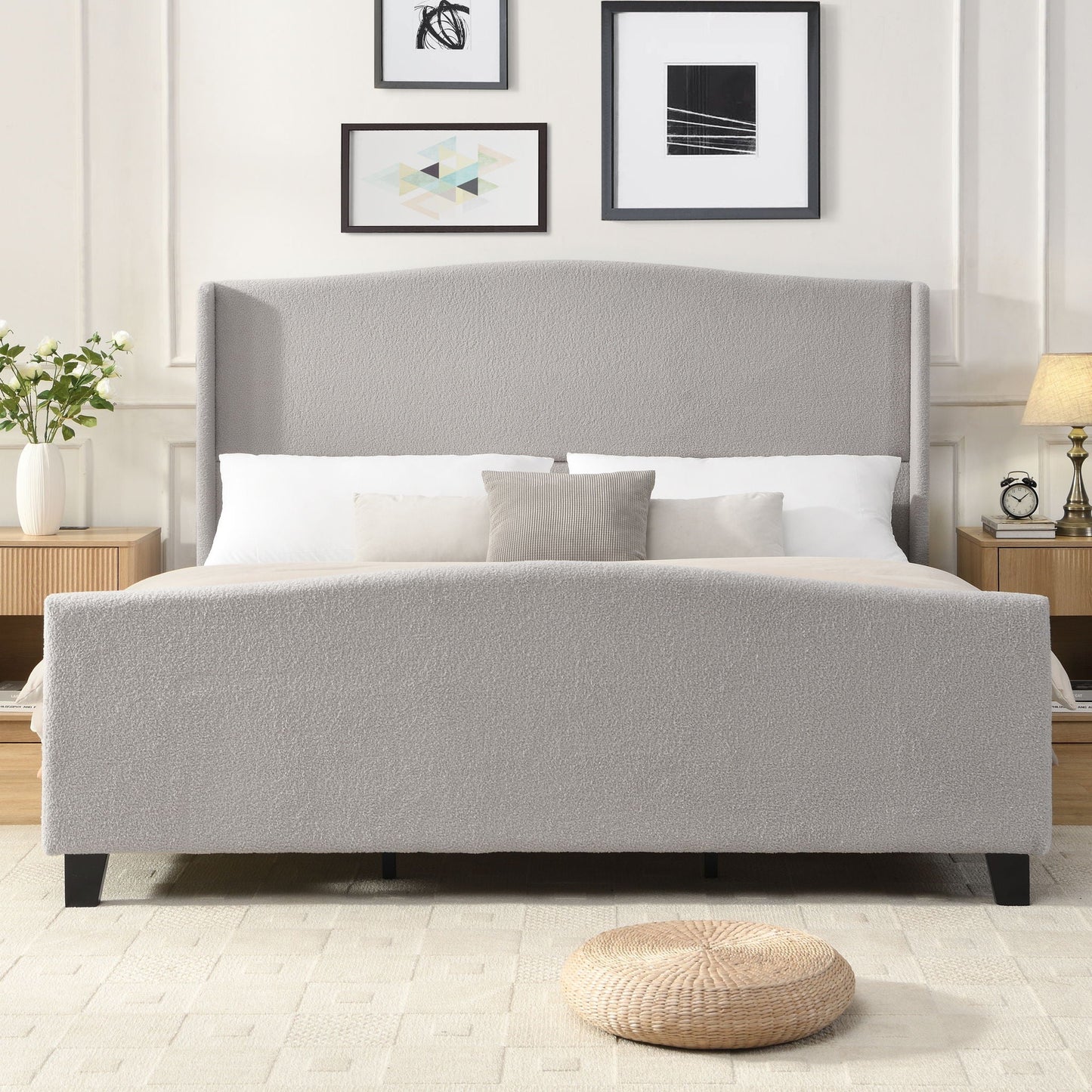Sturdy Platform Bed Frame and a Padded Headboard