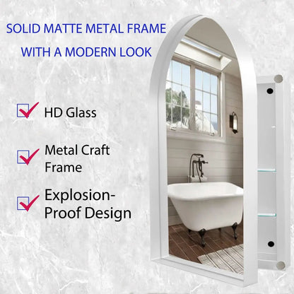 Arched Recessed Medicine Cabinet with Mirror