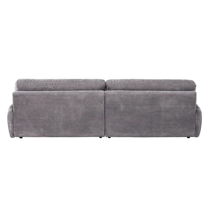Cadenza Corduroy Sofa gray two-seat stationary sofa with ribbed fabric on Tampa Home & Garden Store