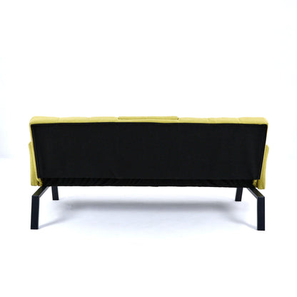 Green Foldable Sofa Bed with a Cup Holder
