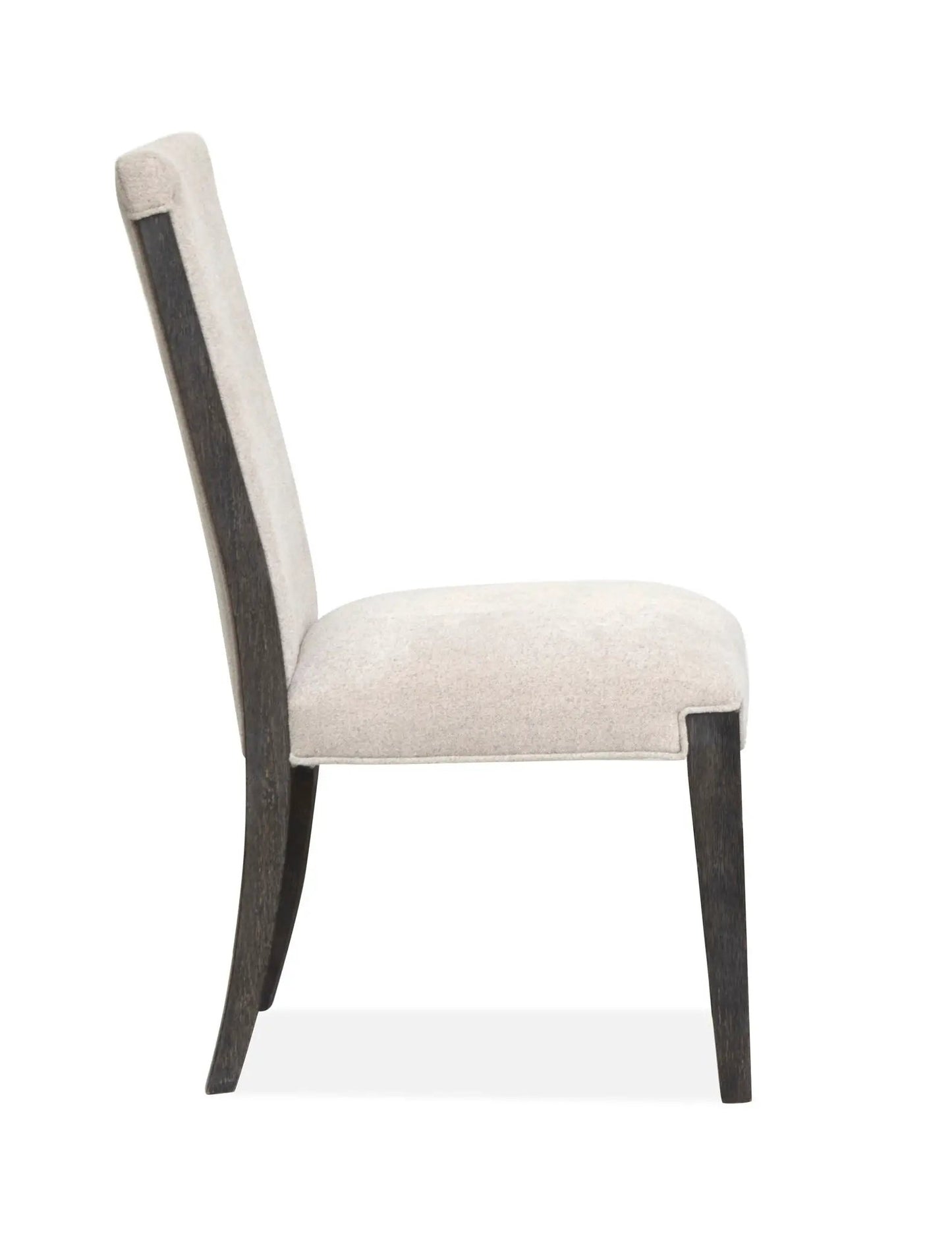 Plum Creek Upholstered Side Chair set of 2 in beige fabric with dark wood legs on Tampa Home & Garden Store