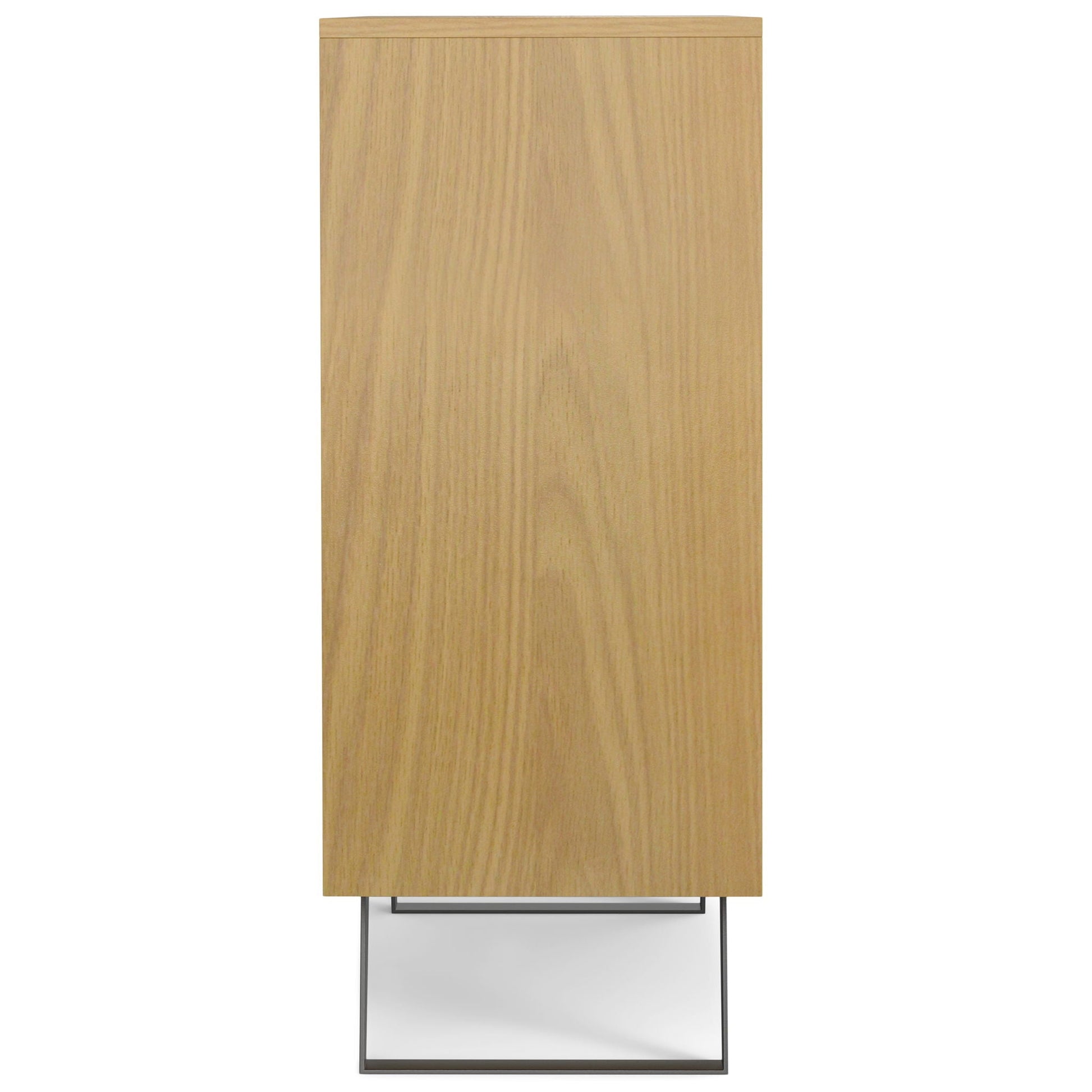Lowry medium storage cabinet, natural wood finish with metal base, accent cabinet on Tampa Home & Garden Store