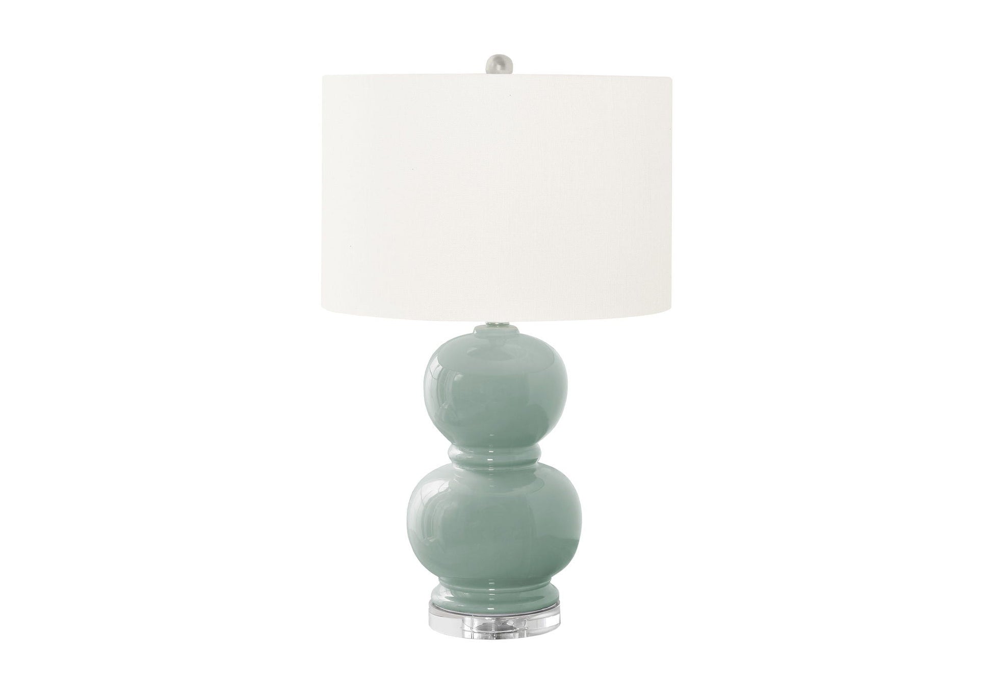 Table lamp blue ceramic stacked-globe base with white shade, contemporary HouseOfZazla on Tampa Home & Garden Store