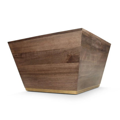 Abba handcrafted coffee table walnut brass base Unique Piece Furniture on Tampa Home & Garden Store
